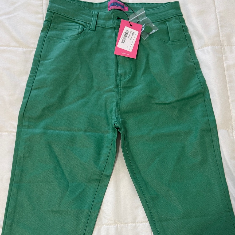 Edikted Luna Faux Leather Flare Jeans